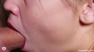 Blowjob and Cum in Mouth Closeup