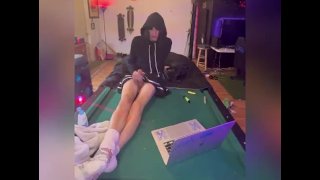 Femboy cums in his mouth????