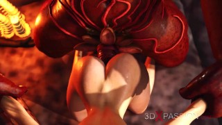 Devil plays with a super hot girl in hell