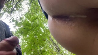 Fucked and finished the ass of a cute guy in the forest